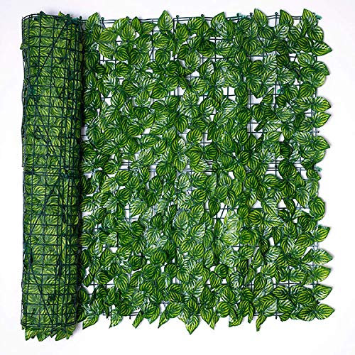 seto artificial de hiedra artificial, pantalla sintética de privacidad para exteriores, Valla Seto Artificial, protección UV, para exterior, jardín, terraza y patio trasero (0,5 X 3 M.)