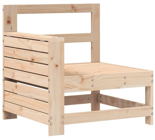 vidaXL Gartensofa, Mittelsofa mit Armlehnen Beistelltisch, Modular Ecksofa mit Latten-Design, Loungesofa Gartenmöbel, Massivholz Kiefer