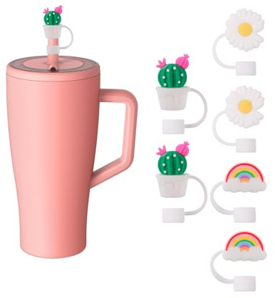 KEUYE Straw Cover Compatible With Brumate 40oz and 30oz, 6PCS Colorful Silicone Era Straw Cover, Adjustable, Leak and Dust Proof, Reusable, 12MM Straw Accessories