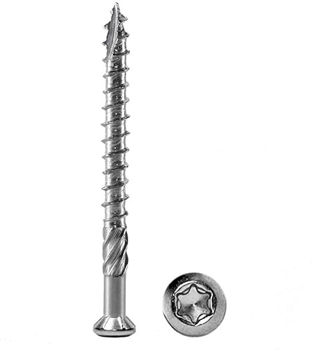 Zapados® Terrassenschrauben T-Dril INOX C1 Edelstahl C1 Torx 5 x 40-80 mm Terassenschrauben mit CUT-Spitze (200, 5 x 60mm)