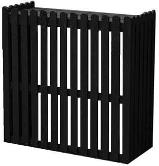Heizkörperabdeckung Abdeckung Für Klimaanlage/Wärmepumpe Lärmreduzierung Klimaanlagenregal Holz-Dekorative Zaun Mülleimer(Color:Black)