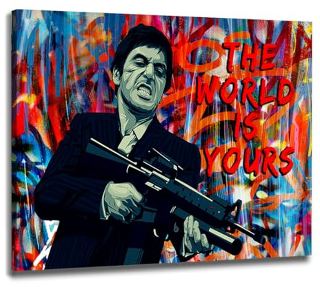 Wandbild Leinwandbild Gangster Pop Art Kunstdruck XXL Wanddeko Größe 90x60x2cm
