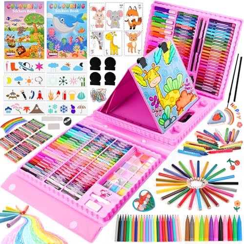 GOLDGE Malette Dessin Enfant, 230+ pièces Coloriage Kit Dessin