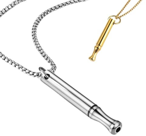 2 pezzi originali, collana per smettere di fumare, collana V2, senza fumo, collana per smettere di fumare, con strumento per smettere di fumare, collana per la paura (argento e oro)