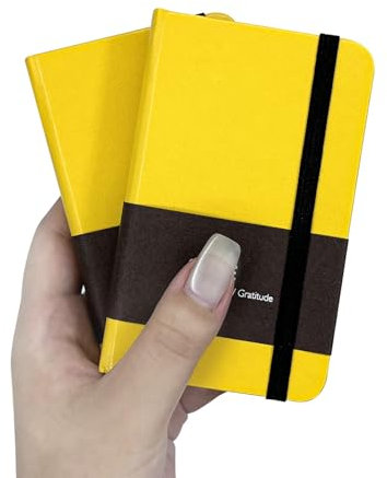 TUNJILOOL 2er Pack A7 Dotted Notizbuch - Leder, 192 Seiten, 100GSM, Gummiband & Innentasche