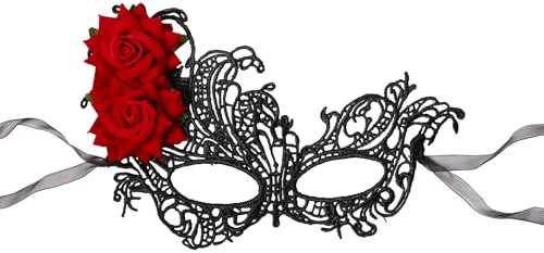 JewelryWe Venezianische Maske Damen Maskerade Spitzenmaske Karnevalsmasken Gesicht Kostüm Fasching Verkleidung Zubehör