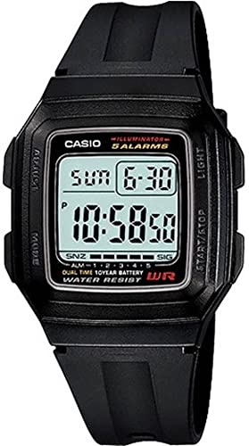 CASIO F-201WA-1A Herren-Digitaluhr mit grauem Zifferblatt, grau