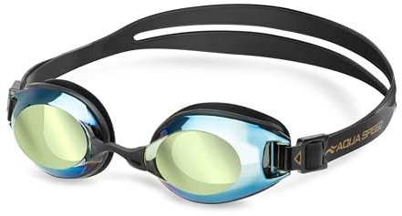Aqua Speed Schwimmbrille mit Sehstärke - LUMINA - Dioptrien für Erwachsene mit Kurzsichtigkeit : linkes & rechtes Glas individuell nach Ihren Wünschen wählbar (schwarz getönt/verspiegelt)