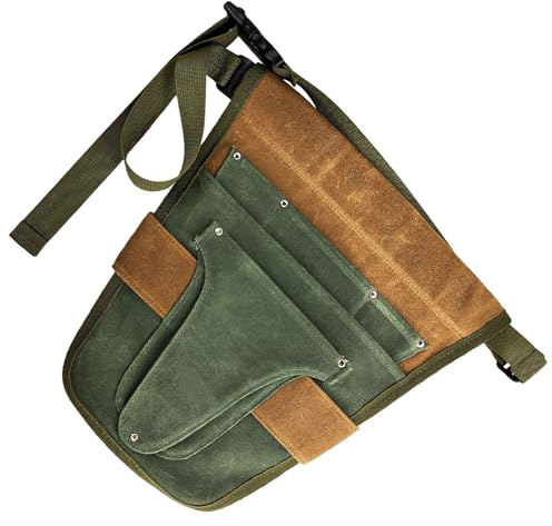 JOERBABU Gartenschürze für Damen, verstellbarer Werkzeuggürtel mit Taschen, strapazierfähiger, gewachster Segeltuch, Arbeitsgürtel für Gartenarbeit, Bau