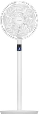 MYCARBON 14'' 23W Ventilador de Pie Silencioso 20 dB Motor DC, Oscilación Horizontal (60°-90°-120°), 3 Alturas Ajustables (48cm, 74cm y 102cm), 12 Velocidades, Temporizador 12h, con Mando