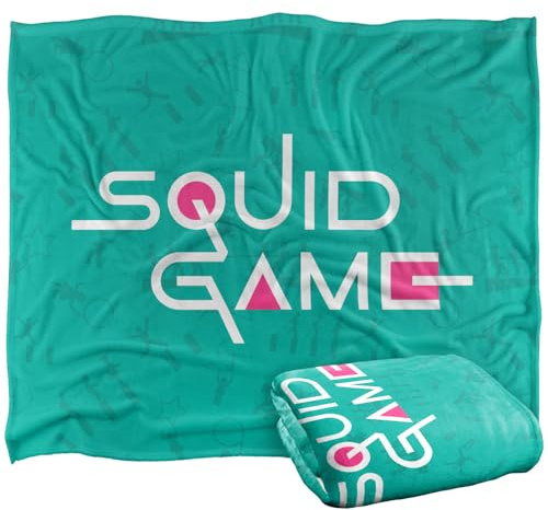 Squid Game Aqua-Logo Silky Touch Kuscheldecke, Optimalweich, 152 x 127 cm