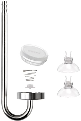 Clscea Diffusore CO2 in acciaio inox, atomizzatore CO2 con valvola di ritegno integrata e disco sostituibile per acquario