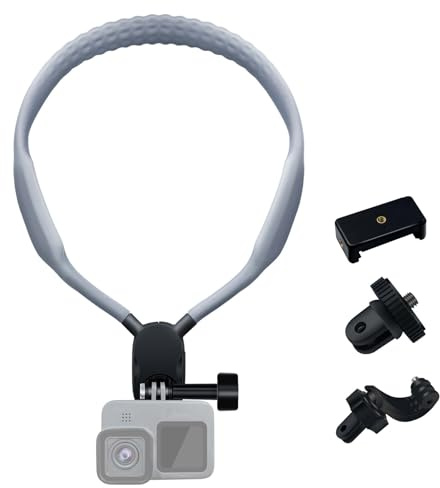 REFLEX CAMERA Action Camera Neck Holder Mount for Mobile Phones, Go Pro 13/12/11/10/9/8/7/6, DJI Osmo Action 5 Pro/4/3, Insta360, Akaso Action Cameras - 180° Rotation, Comfortable Fit & Easy Operation