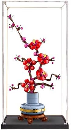 Vitrine en acrylique pour Lego 10369 Motif fleur de prunier fier 3 mm Anti-poussière Compatible avec Lego 10369 (modèle non inclus) (Transparent 3 mm Noir)