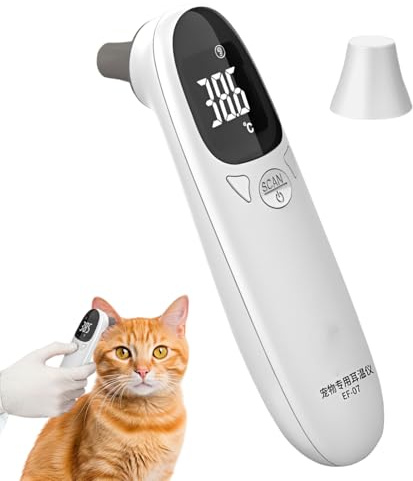 Thermometer für Hunde, Katzen, digitales Haustierthermometer für Tiere, berührungsloses Ohrtemperaturmessgerät, elektronisches Veterinärthermometer, Infrarot-Werkzeug