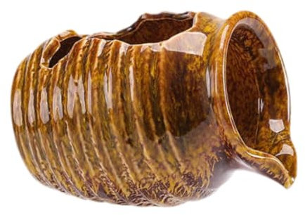 MotiveTech Fontaine en Céramique pour, Pot en Argile, Pot à Circulation, pour Balcon, Extérieur, Table, Jaune
