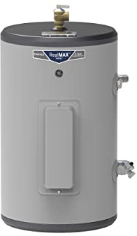 GE Appliances 10 Gallon Versatile Plug and Play Electric Water Heater with Adjustable Thermostat, Easily Installs Where You Want It, 120 Volt