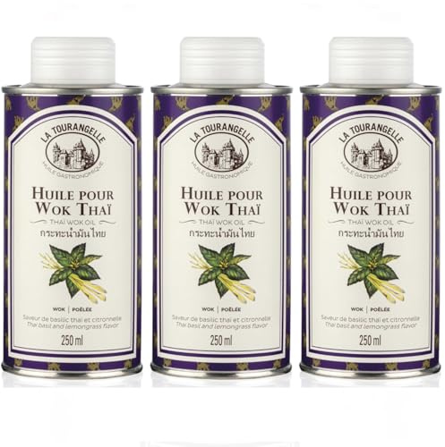 La Tourangelle Huile Pour Wok Thai Sonnenblumenöl Thaï Wok Frankreich inkl. FeinWert E-Book (3 x 250ml)