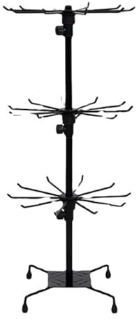 Estantería Metálica,Estantería Giratoria,Estantes Verticales Para Tiendas y Supermercados,Puede Contener Sombreros,Guantes,Bufandas,Accesorios,Etc.,Para Uso Comercial Como Doméstico (Negro, 3 capas)