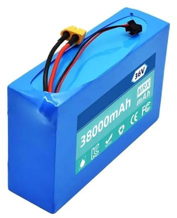 36V 38Ah 10S2P E-Bike Battery Lithium Ion Battery Pack Electric Bike Motorcycle with Charger with BMS Protection Board for 200W 350W 500W 800W Motor 36V 38Ah,XT60+DC
