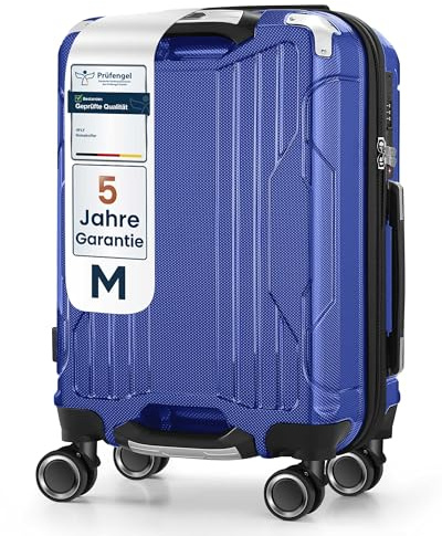4FLY Aluminium-Rahmen Hartschalen-Handgepäckkoffer Ultraleicht M – 56×38×23 cm (39L) - TSA-Schloss, USB-A/C Ladeanschluss, 4 Spinner-Rollen & Aluminium Teleskopgriff, Erfüllt Airline Vorgaben