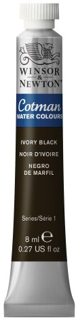 Winsor & Newton Cotman 8ml Water Colour Tube - Ivory Black