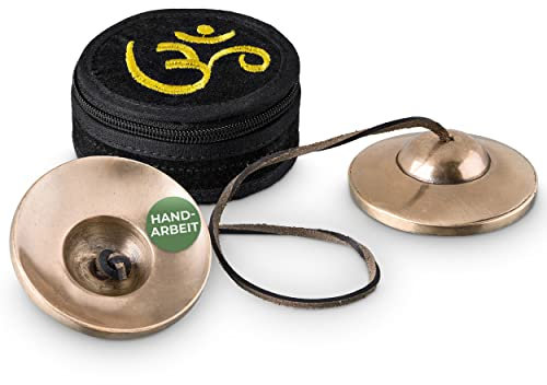Cymbales tibétaines, son clair, mat sans symboles, pour la méditation (tingsha), le massage sonore et la thérapie sonore, diamètre 75 mm