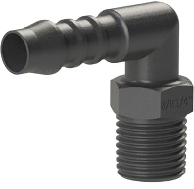 RIEGLER 110980-32.354 Winkel-Einschraubstutzen, R 3/8 a., für Schlauch LW 12 mm, PA 6, 1Stk