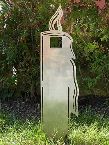 ARTTEC Gartenstecker -Kerze - Teelichthalter - hochwertige Gartendeko aus Metall - Edelstahldeko für Garten, Balkon & Terasse - Metall Gartenstecker - Made in Germany