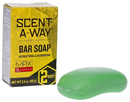 Hunters Specialties Scent-A-Way MAX Bar Body Soap - Hunting Odorless Green Soap Scent Eliminator for Hunters, Trappers, Anglers, and Campers - 3.5 Oz Bar