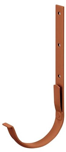 INEFA 1x Dachrinnenhalter halbrund NW100 / 100mm Braun | Rinnenhalter aus verzinktem Stahl, stabiles Rinneneisen, Regenrinnenhalter für Gartenhaus, sichere Dachrinnen Halterung