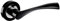 Black Door Handles with Black Levers on Black and Chrome Rose