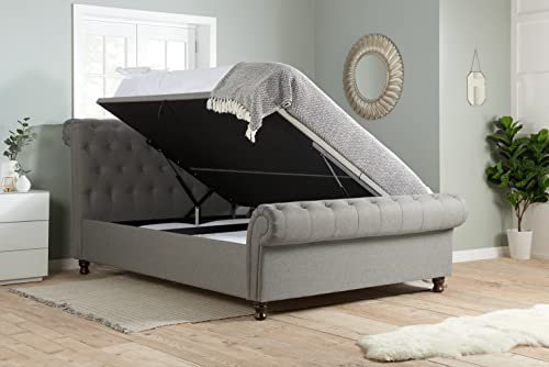 Birlea Furniture Castello Side Ottoman Storage Bed, Fabric - Super King, Grey