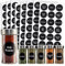 Talented Kitchen 144 Spice Jar Labels, Round 1.5 Inch Preprinted Chalkboard Stickers for Spice Containers (Water Resistant)