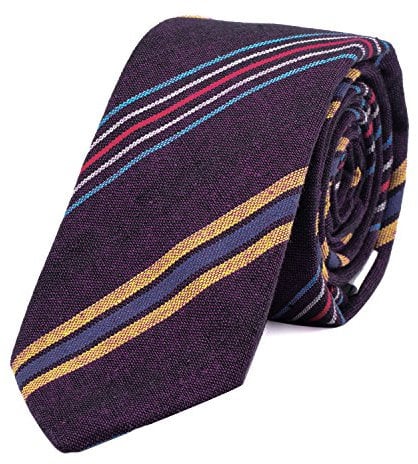 DonDon Herren Krawatte gestreift 6 cm lila