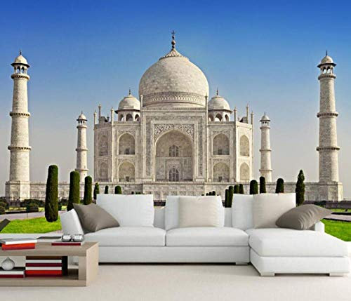3D Tapete Benutzerdefinierte 3D Wandbild Tempel Indien Taj Mahal Moschee Stadt Fototapete, Wohnzimmer Tv Wand Küche Schlafzimmer Restaurant 3D Wallpaper200 * 140 Cm