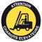 AUA SIGNALETIQUE - Panneau Attention Chariots élévateurs - Ø 200 mm, PVC 1.5mm