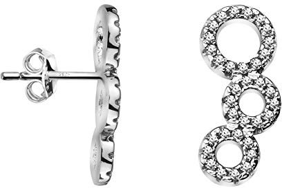 SOFIA MILANI - Damen Ohrringe 925 Silber - mit Zirkonia Steinen - Kreise Ohrkletterer - 20831