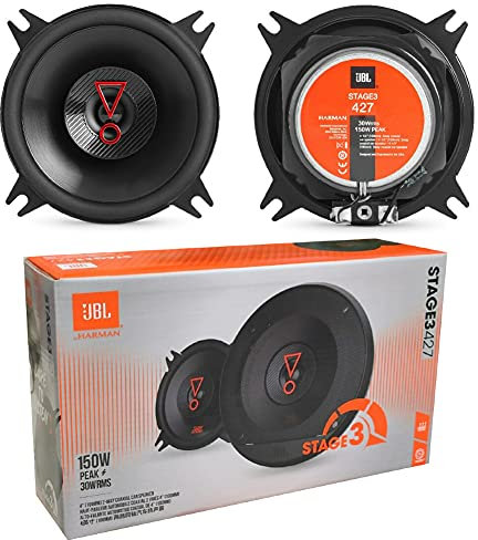 2 altoparlanti JBL STAGE3 427 coassiali a 2 vie da 4 10,00 cm 100 mm da 30 watt rms e 150 watt max 3 ohm 90 db spl per auto, a coppia
