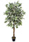 GreenBrokers Premium Artificial Variegated Ficus Tree 180 cm Potted Plant, Green, 180cm