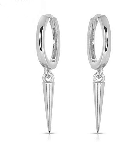 Ohrstecker Ohrring Damen 925 Sterling Silber Spike Creolen Für Frauen Ohrringe Charme Kleine Gold Creolen-Silber