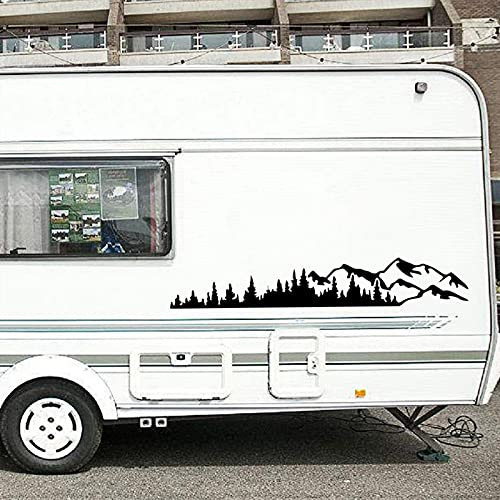 shuangmu Auto Vinyl Aufkleber, Gebirgsbaum Wald Muster Lange Gestreifte Auto Aufkleber Körper Vinyl Aufkleber Aufkleber Für Auto, Wohnwagen, LKW, Wohnmobil, Van
