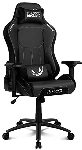 Drift Gaming DR750RU - Silla Gaming Oficial ElRubius, Edición Limitada, exclusividad certificada, Polipiel, reposabrazos 3D, Pistón Clase 4, Cojines Cervical y Lumbar, Mecanismo Frog, Color Negro