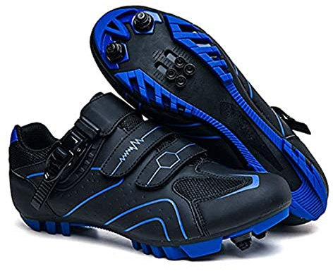 Moutntain Fahrradschuhe Herren Damen MTB Schuhe SPD Mountainbike Schuhe Mit Schnalle (Blue,36EU)