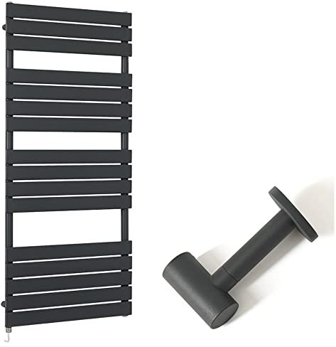 Milano Lustro 1000W Anthracite Flat Panel Electric Heated Towel Rail Cable Cover - 1500mm x 600mm