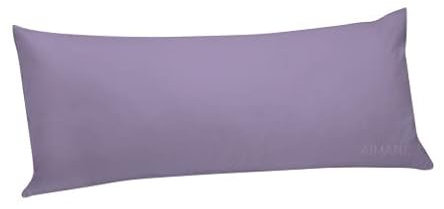 AIMANE® Long Bolster Pillowcase Cover - Body Pillow Neck Support - Orthopaedic Bolster Pillowcase Cover Nursing Pregnancy Support Long Pillowcases (Double 4.6FT, Lilac)