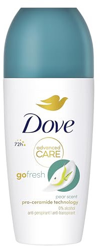 Dove, Deodorante Roll On Advanced Care Pera e Aloe, Deodorante Antitraspirante, Formula Delicata Con Tripla Azione Idratante, Protezione Fino a 48 Ore, Deodorante Uomo e Donna, 6 Pezzi da 50 ml