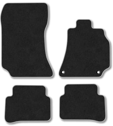 Mercedes E-Class (2010-2013) [Estate, Saloon] Carpet Car Mats | Grey Edge Trim Tailored Fit Floor Mats Full Coverage Protection Accessories Easy Clean Anti Slip Made in the UK