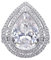 Ayoiow Ehering Damen Einzeln, Trauring Damen mit Tropfen Moissanit 5ct Ringe Weiß Größe 62 (19.7)