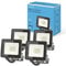 Garza - PACK 4 Focos de exterior LED, 10W, 860 lumenes, Luz neutra 4000K, Proyector LED Impermeable (IP65) para Casa, Jardín, Terraza, Garaje, Patio
